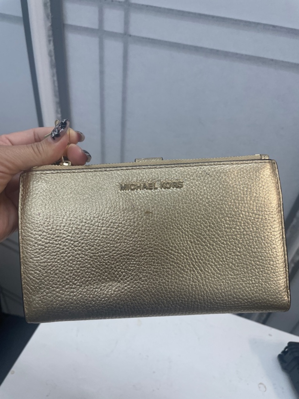 Michael Kors Metallic Gold Pebbled Leather Wallet